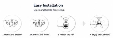 Modern Ceiling Fan with LED Light & Remote Control