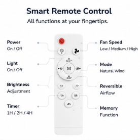 Modern Ceiling Fan with LED Light & Remote Control